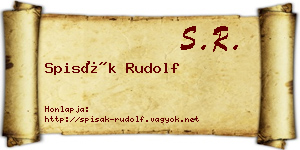 Spisák Rudolf névjegykártya